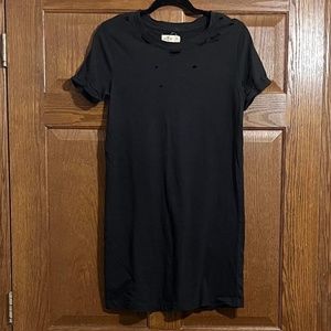 Hollister distressed black t shirt dress